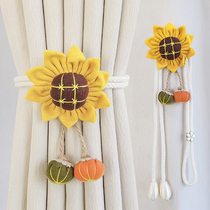 Cute sunflower curtain straps simple modern home decoration white gauze curtain storage buckle binding rope drawstring