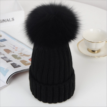 Gross Wire Cap Woman Winter True Fox Hooded Cap 100 Hitch Warm Knit Cap Child Parent-child Cap Tide
