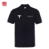 Tesla xe logo logo áo sơ mi nam và nữ dụng cụ áo thun 4S shop áo liền quần Câu lạc bộ xe tùy chỉnh cotton ve áo tay áo ngắn áo polo đồng phục Polo