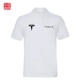 Tesla xe logo logo áo sơ mi nam và nữ dụng cụ áo thun 4S shop áo liền quần Câu lạc bộ xe tùy chỉnh cotton ve áo tay áo ngắn áo polo đồng phục