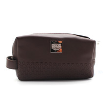 Turkish Airlines first class Brown pu leather clutch wash bag Simple cosmetic bag Storage bag Electronic mobile phone