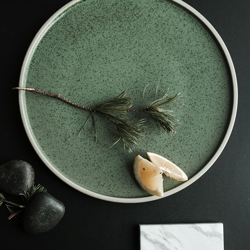 Dongyu Mint Green Crystal Dish Dish Dish Fruit Disk Dial Dial Dial Dial Disk Western Dinner