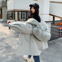Parker clothing women 2019 Winter new fox fur inner container detachable big hair collar loose fur coat coat