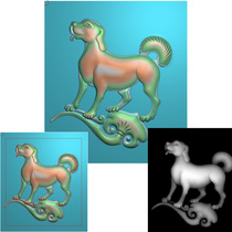 Zodiac Dog Listed Jade Sculpture carved wood Carved Stone Sculpture sculptured Sculptured Grey Plot Grayscale chart Figurine Plot