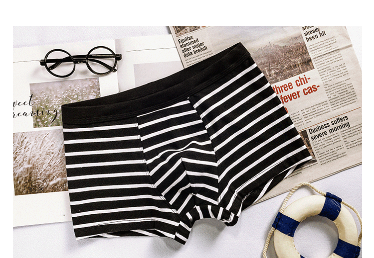 Quần short nam Boxer Tóm tắt Quần jean sọc sọc Quần áo nam giới Tide Hàn Quốc Thoải mái thoáng khí Quần short Boxer shop đồ lót