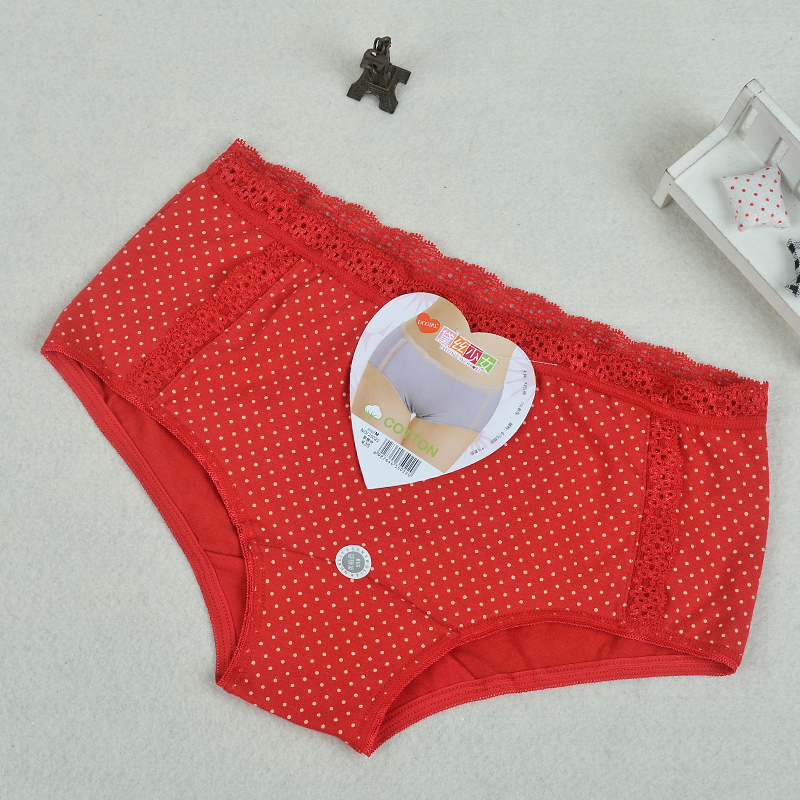 Giải phóng mặt bằng 5 chính hãng 黛 lụa cô gái đồ lót mùa hè bông polka dot ren thấp eo tóm tắt thoáng khí quần sịp nam