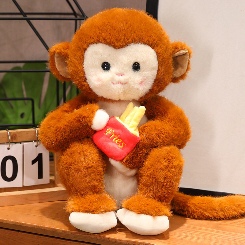 New Cute French Fries Monkey Doll Creative Plush Toy Monkey Doll Birthday Gift New Cute French Fries Monkey Doll Creative Plush Toy Monkey Doll Birthday Gift