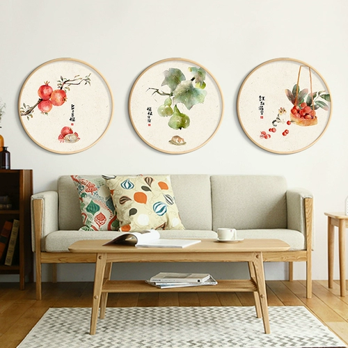 Все, что Ruyi Persimmon Tree, декоративная живопись и живопись современная новая китайская гостиная Циркулярная картина вход вход Xuangan Fruit Fury