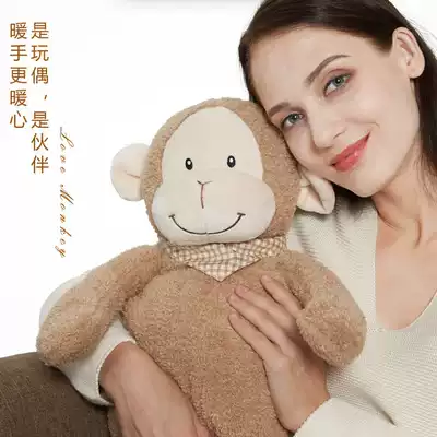 Poss borth cute monkey explosion-proof water injection hot water bag safe water-filled female warm handbag plush doll