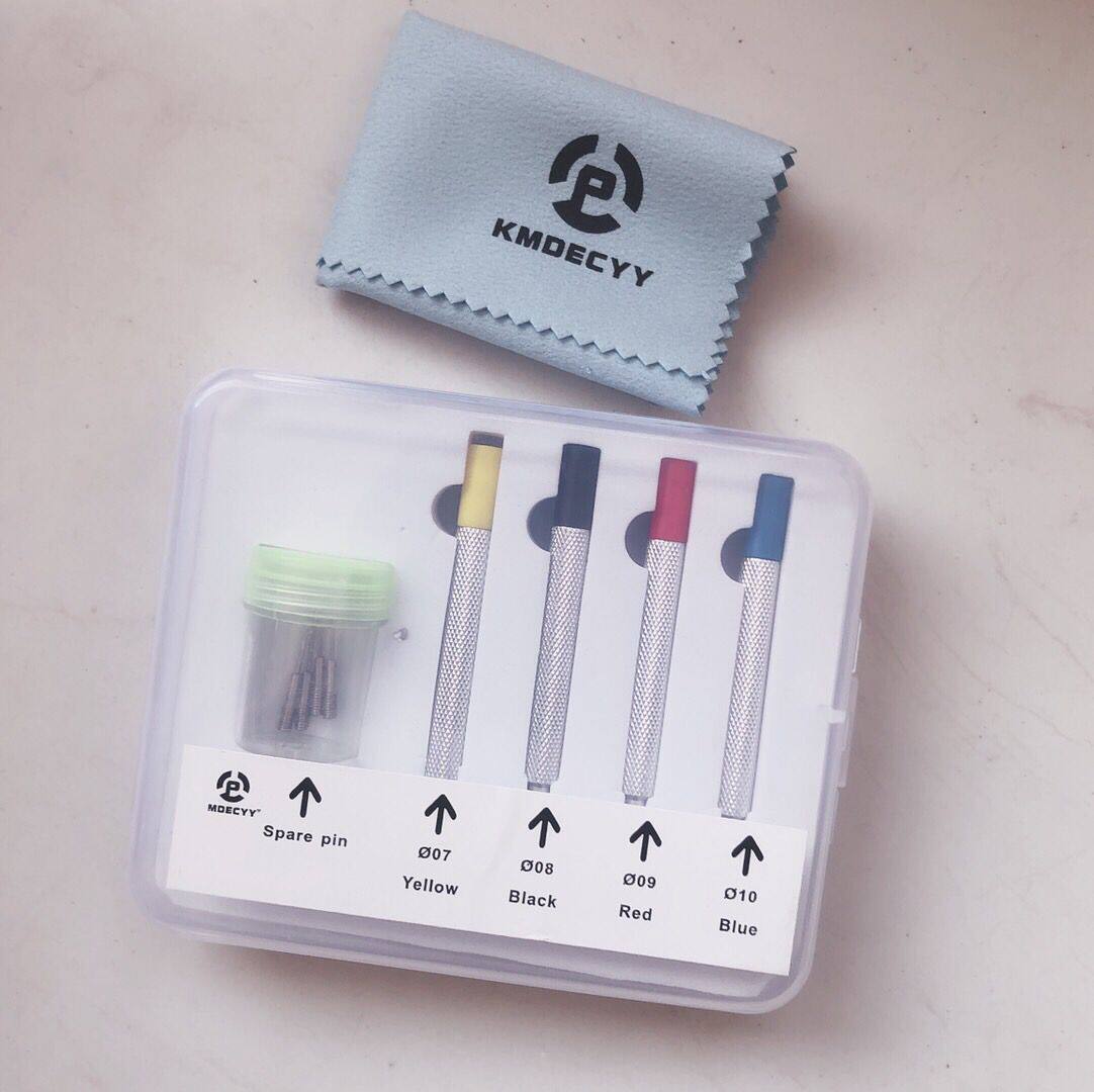 Clock repair tool needle punch 0 6-1 5MM a total of 8 needle disassembly Tape Punch 4 sets