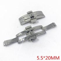 Watch Accessories Steel Strip Tungsten Steel Watch Stainless Steel Double Press Butterfly Closed Folding Watch 5*20MM