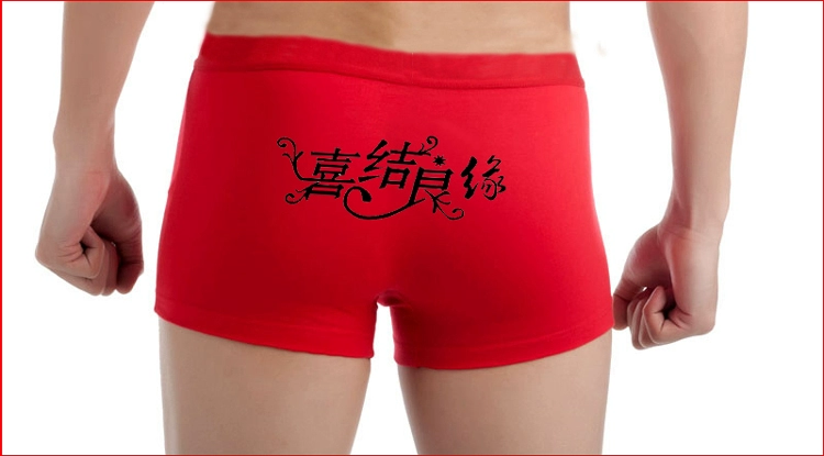 Bộ đồ cotton nam nhỏ xinh trong bộ 2018, sự ra đời của mùa hè, phiên bản mới của Hàn Quốc của bộ đồ lót nữ màu đỏ đôi đã kết hôn