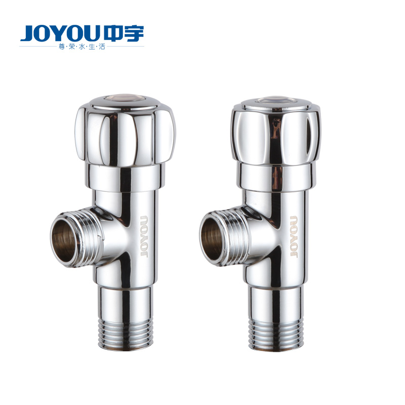 Zhongyu angle valve package all copper thickened triangle valve straight-through water valve water stop valve eight valve copper angle valve JY71056