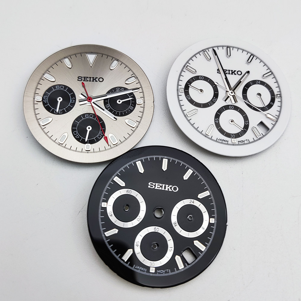 Аксессуары 39mm手表表壳全套+中光钢带 代用精工石英vk63机芯改装配件蓝宝石 Parnsrpe