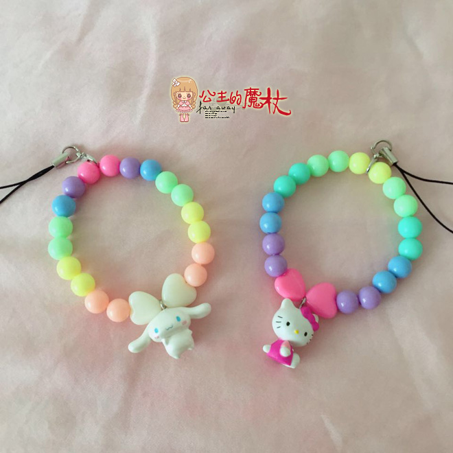 Takuma Goko pendant cute doll ice cream color rainbow beaded hand chain hand string bag hanging laurel dog Melody