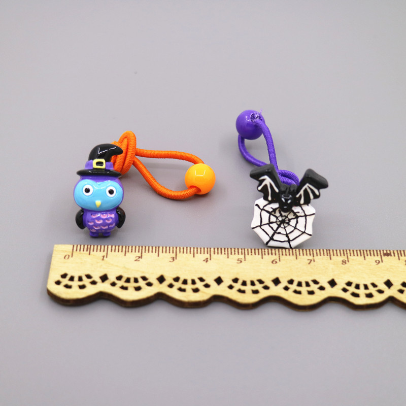 Halloween Pumpkin Black Cat Christmas Tree Snowman Penguin Girl Leather Band Head Rope Hair Tie Hair Mũ cột tóc cho bé gái