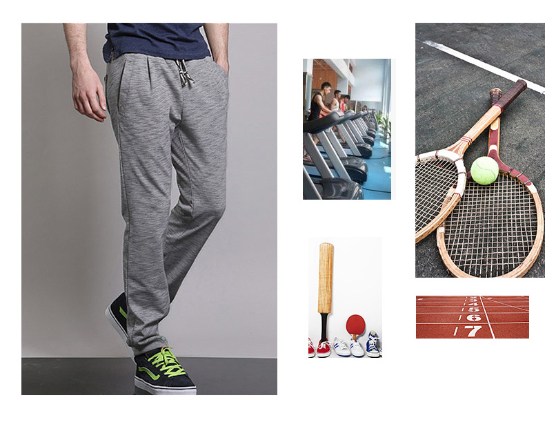 Markless mùa hè bó sát nam quần chùm giản dị của nam giới thẳng quần áo len chân lỏng lẻo quần Slim quần sịp