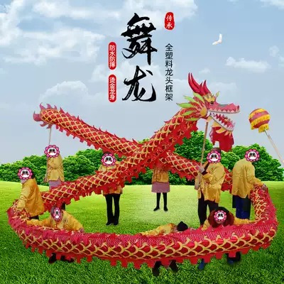 Dragon dance props complete set of Oxford cloth bronzing dragon 33cm Standard No 3 9 dragon lantern colorful dragon competition dragon National standard dragon