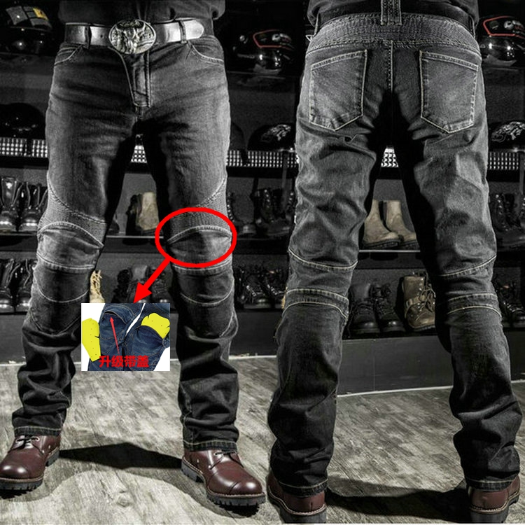 Racing waterproof riding jeans motorcycle men's elastic winter windproof warm locomotive anti-fall pants slim pants
