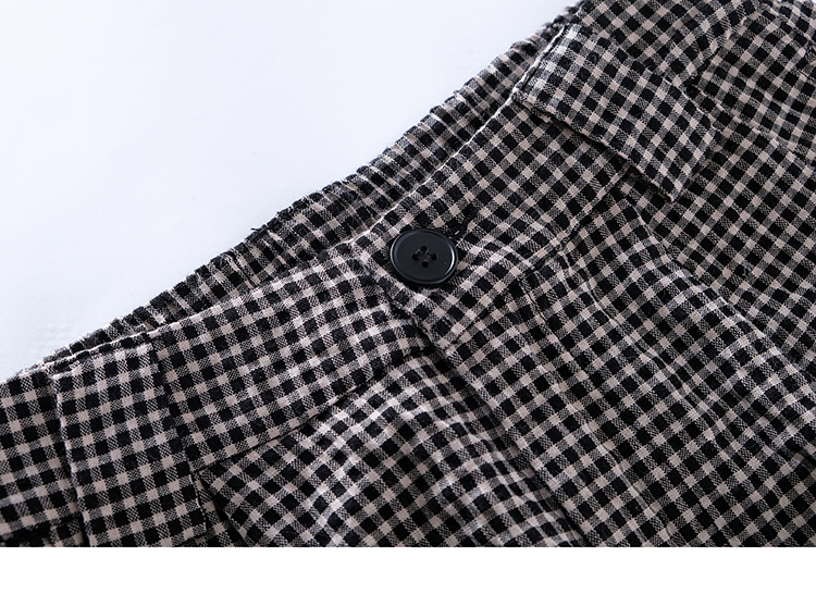 Chất liệu cotton và vải lanh lưới năm điểm quần âu nữ 2019 hè mới rộng mỏng mỏng phần chân váy rộng houndstooth - Quần short quần short nữ lưng cao