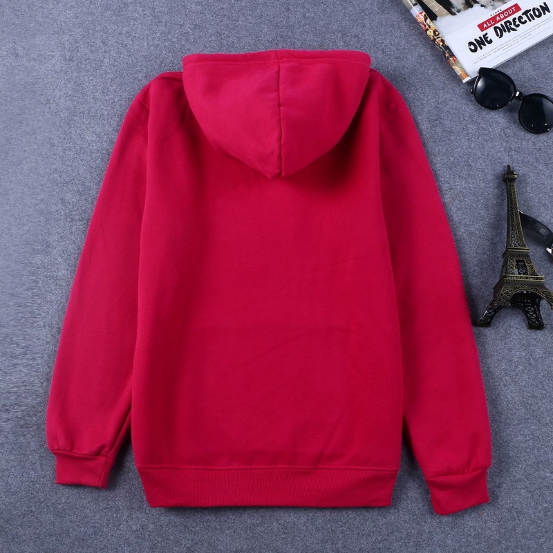 Tùy chỉnh trống màu rắn áo trùm đầu áo len lớp mới quần áo overalls nam và nữ cặp vợ chồng áo len quần áo tùy chỉnh áo hoodie ngắn tay