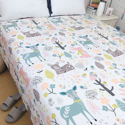 100% bamboo fiber bed sheet, soft mat, three-piece set, cartoon single and double bed, cool mat, non-stick, cold sleeping sheet