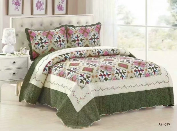 Cotton điều hòa không khí được chăn bông * Giường đôi châu Âu đơn giản cotton mùa hè mát mẻ được giặt trải giường ba bộ drap nệm
