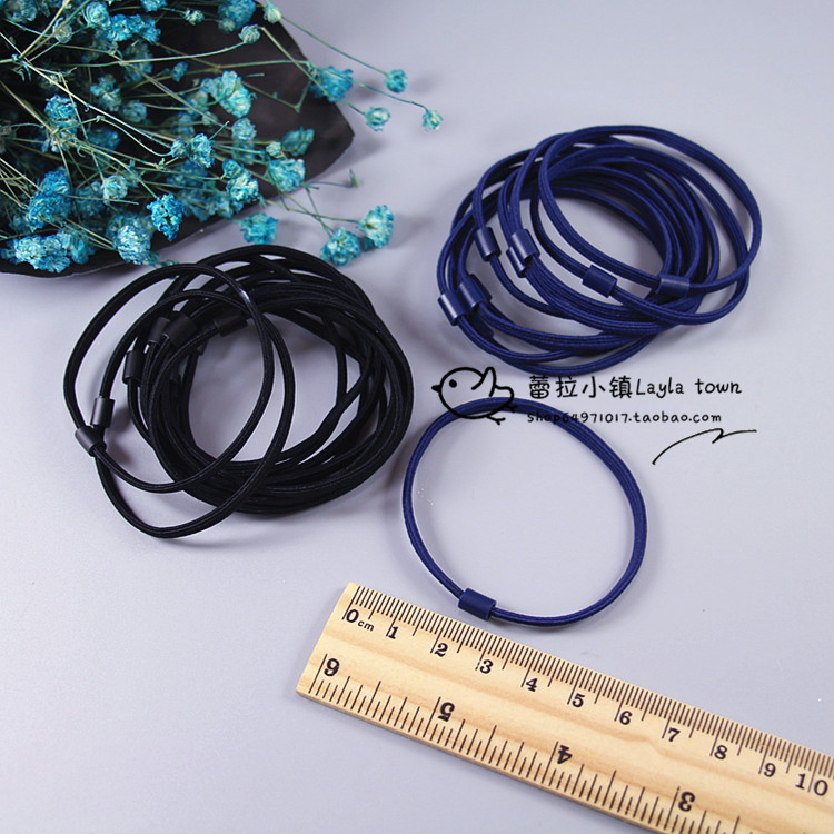 Hair Ring Hair Circles Fine Strips Flat Leather Gluten Black Tie Hair Pan Hair Zama Ponytail Small new rubber band Men and women