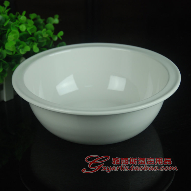 Imitation porcelain soup bowl melamine plastic rice bowl soup nest soup bowl salad bowl cold mix basin fruit bowl 9 inches 10 inches 11 inches