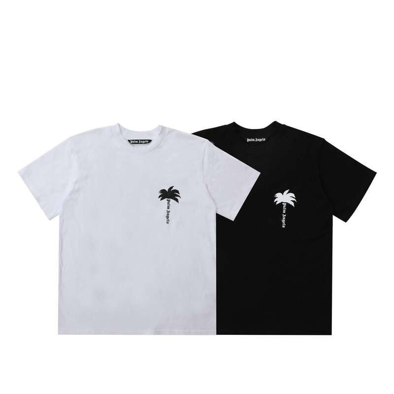 Palm Angels Short-Sleeve T-Shirt Pa Distressed Coconut Tree American High Street Fashion Brand Loose Fit T-Shirt