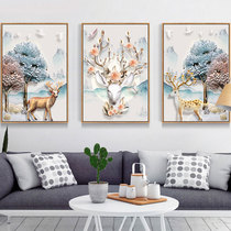 5D diamond painting 2021 new living room full of diamonds triptych fortune deer crystal stickers diamond cross stitch masonry show 2020