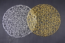 Gold and silver cushion handmade background cloth paper rope woven hanging decoration kindergarten classroom wall decoration work display sticker