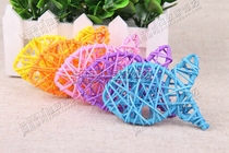 New product 8CM rattan choreography small fish hanging decoration hotel Kindergarten wedding decoration hanging decoration colorful rattan