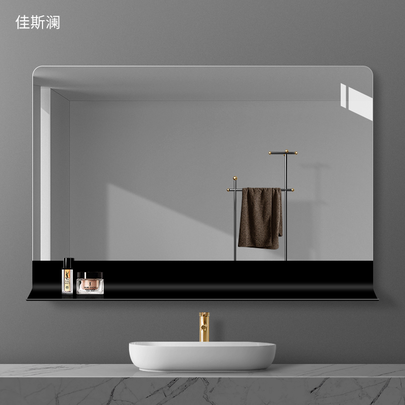 Italian style bathroom mirror with shelves square wall-mounted hanging wall Bathroom Wash Mirror Hotel Folk and Decorative Mirrors