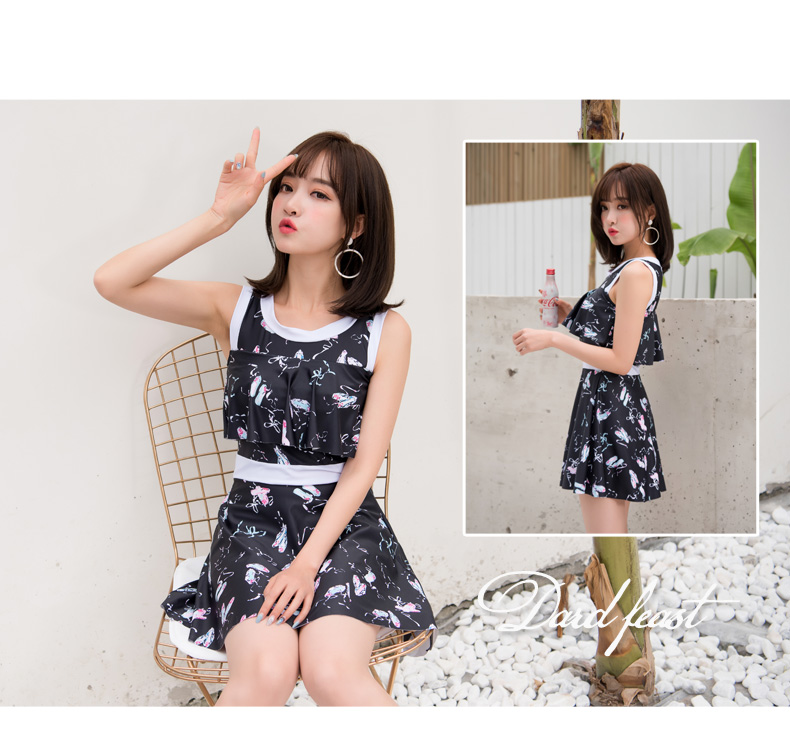 Cô gái mới sinh bảo thủ váy một mảnh ngực nhỏ tươi roi tụ tập che bụng là thép mỏng hỗ trợ đồ bơi nữ size lớn bộ đồ bơi nữ liền thân