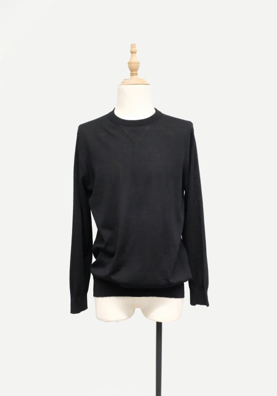 Men's Black All-Wool Pullover, Brand Sample, Special Price