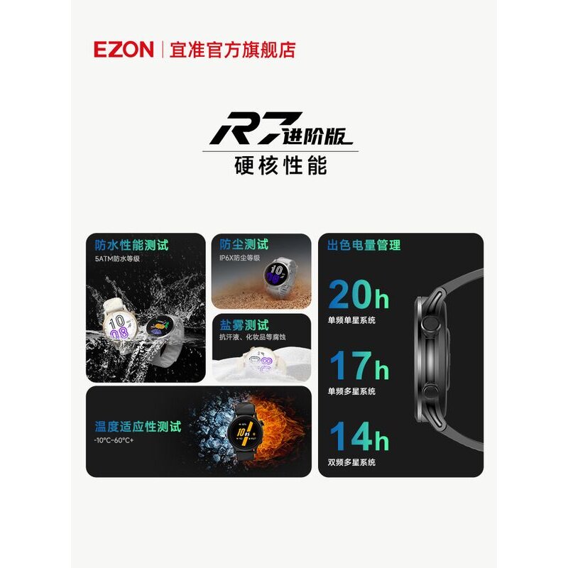 Ezon R7 户外运动的得力伙伴🏃♀️ EZON宜准R7进阶版运动表评测-户外功能手表-淘宝好物网