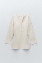 February cash ZARA domestic split decorative knitted jacket 05536147712 5536 147