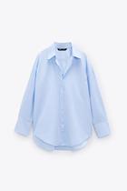 February spot ZARA domestic womens poplin shirt 04387023406 4387 023