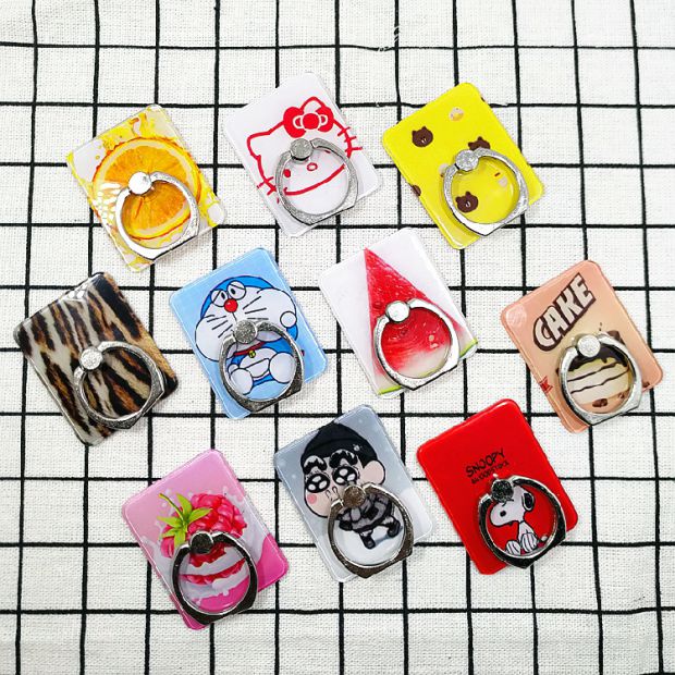 Acrylic tinh phim hoạt hình màu xanh kim loại sơn vòng khay Packed vòng khóa mới bán buôn giữ điện thoại - Phụ kiện điện thoại di động ốp samsung a12