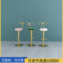 Nordic minimalist ins bar chair Net red light luxury home lift rotating chair modern bar front desk bench