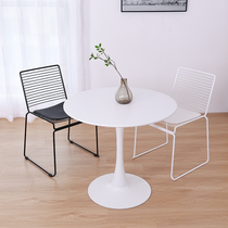 White simple Imus table Tulip paint negotiation small round table milk tea shop coffee table home dining table and chair