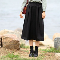 Joker spring and autumn black a-shaped skirt long 2020 Autumn new small black skirt skirt slim thin crotch