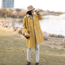 2021 autumn new womens windbreaker coat womens spring and autumn joker loose coat hanging wind coat female long