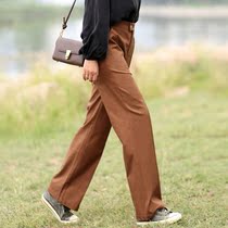 2021 new brown pants women Spring and Autumn casual pants wide leg pants autumn thin pants children loose straight pants