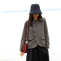 Short Joker thin lady small suit single coat spring and autumn design sense gray suit jacket Autumn New