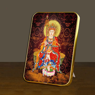 The photo frame of the Buddha statue of the King of Xizang, the hanging stand of the portrait of the Bodhisattva offering at home with the Great Vow of Namo, and the Lafite crystal display stand