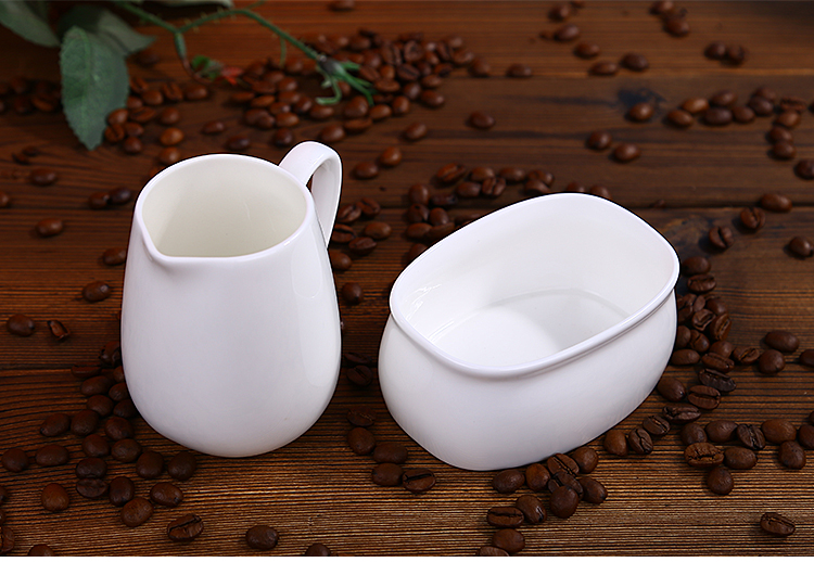 Sữa mới xi lanh màu trắng tinh khiết gốm creative oval đường bát sữa đường tank cà phê phù hợp với thiết bị xương trung quốc BIỂU TƯỢNG tùy chỉnh