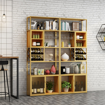 Modern light luxury simple can be customized stainless steel wine cabinet Hotel wine cabinet Wrought iron wine rack Floor stand