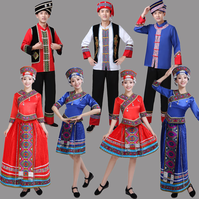 Tujia, Yao, Yi, Zhuang, ethnic minority performance costumes, Yunnan Miao costumes, women's performance dance clothes
